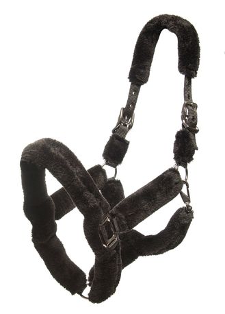 HORSE COMFORT TEDDYPEHMUSTETTU NAILONRIIMU, MUSTA